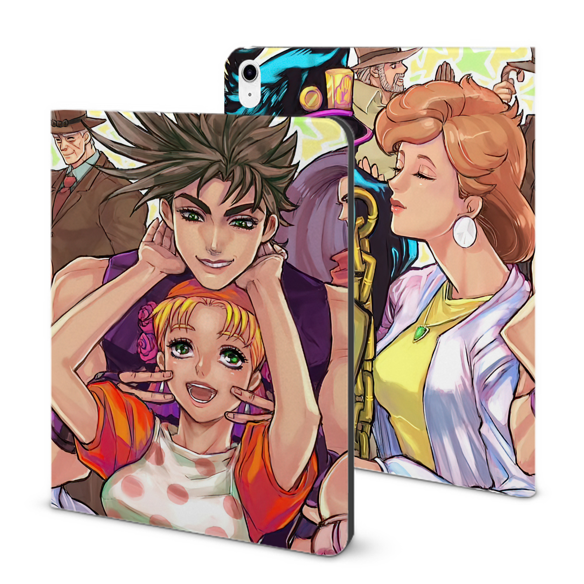 （画像用） ジョジョの奇妙な冒険 JoJo's Bizarre Adventure IPad ケース ブック型 PUレザー TPU 耐衝撃 軽量 薄型 ペン収納なし 全面保護 IPad 各モデル対応